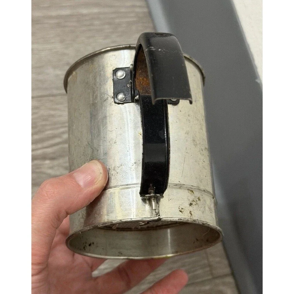 Vintage Small 1 Cup Flour Sifter With Squeeze Handle 3.75” Kitchen Gadget